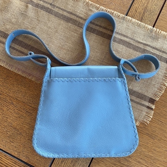 Jill Haber crossbody tassel bag in slate gray blue. High end leather bag! - Picture 3 of 10